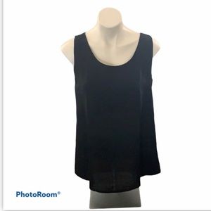 Philippe Aden Paris Black Linen Top Size: 8 US